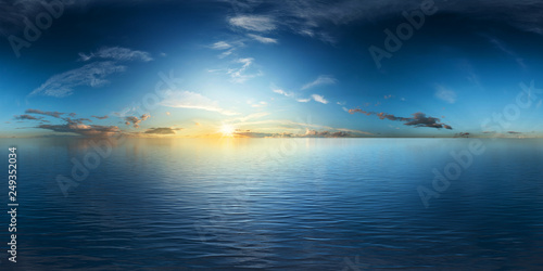 Tableau sur toile der weite ozean bei sonnenaufgang vr 360°