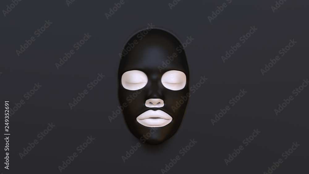 Black Sheet mask 3D Render Black Sheet mask 3D Render