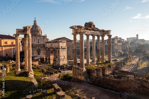 Roman Forum. Vast excavated area of Roman temples.