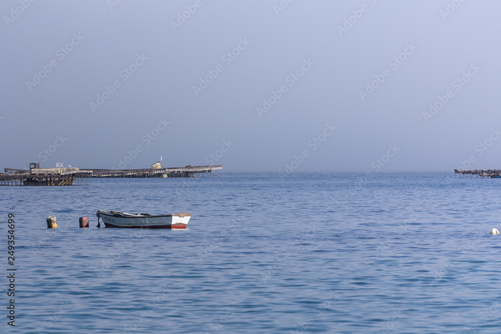 fishing boat in the sea, atlantic ocean, pontevedra, spain
