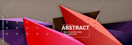 3d triangular shapes geometric background. Origami style pattern with triange shapes for decorative design. Poster design. Line design. Modern presentation template