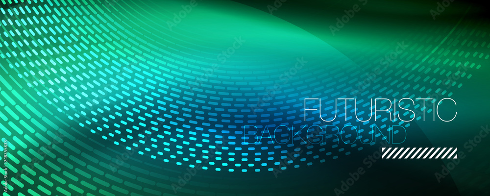 Glowing light particles in dark neon space, magic glow shiny abstract background Glowing light particles in dark neon space, magic glow shiny abstract background