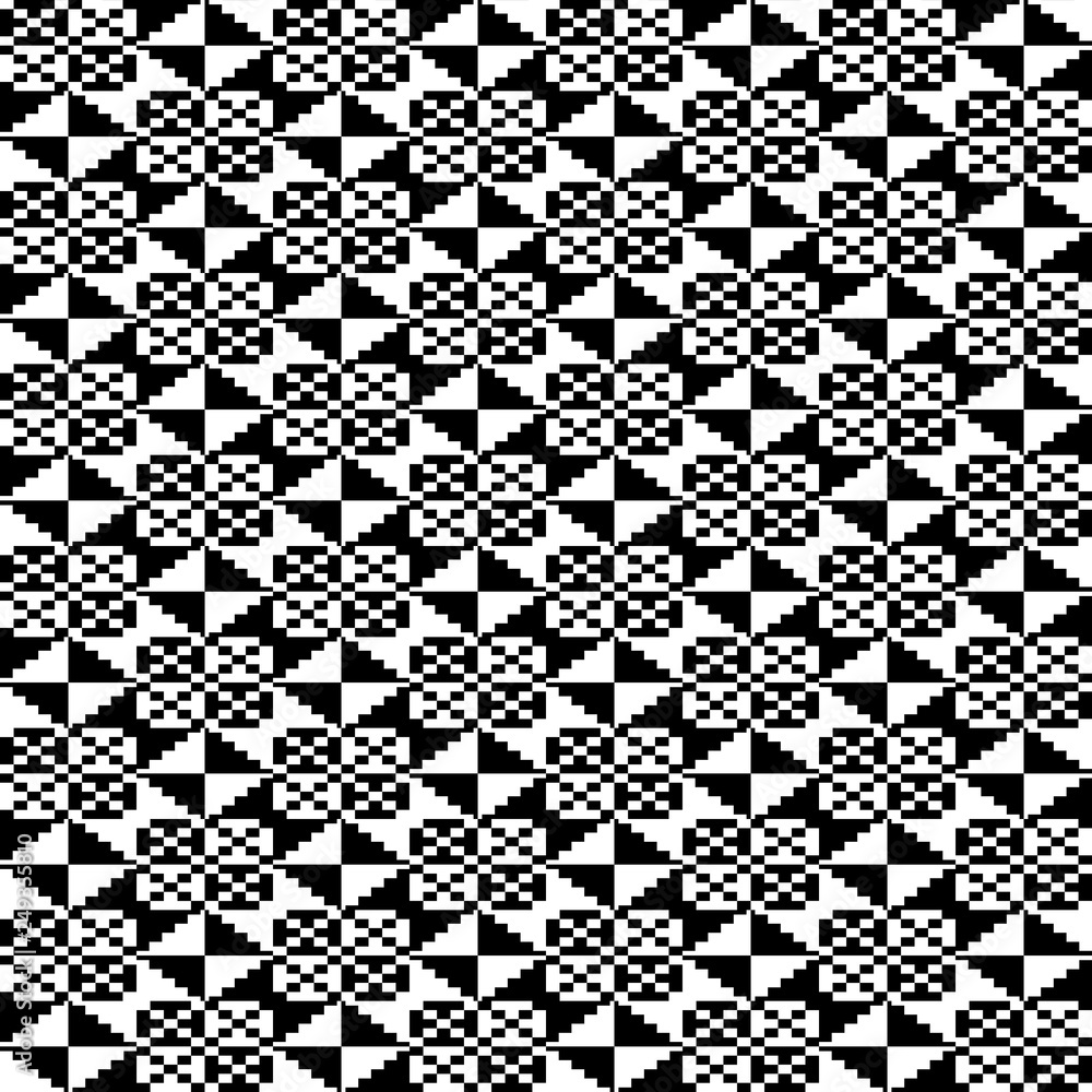 Black and White Kente Cloth Seamless Pattern - Beautiful Kente cloth repeating pattern design Black and White Kente Cloth Seamless Pattern - Beautiful Kente cloth repeating pattern design