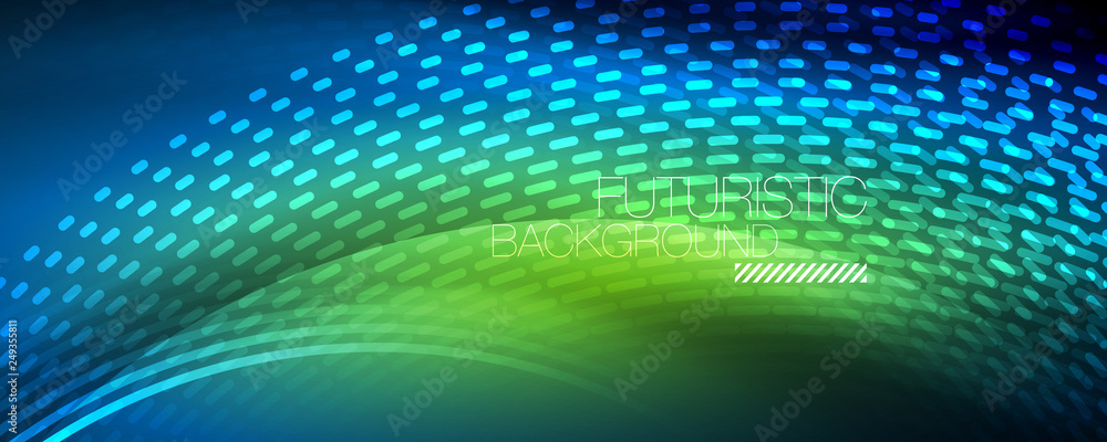 Glowing light particles in dark neon space, magic glow shiny abstract background Glowing light particles in dark neon space, magic glow shiny abstract background