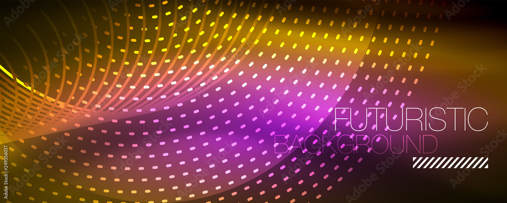 Obraz premium Digital flowing wave particles abstract background, vector smoke effect design