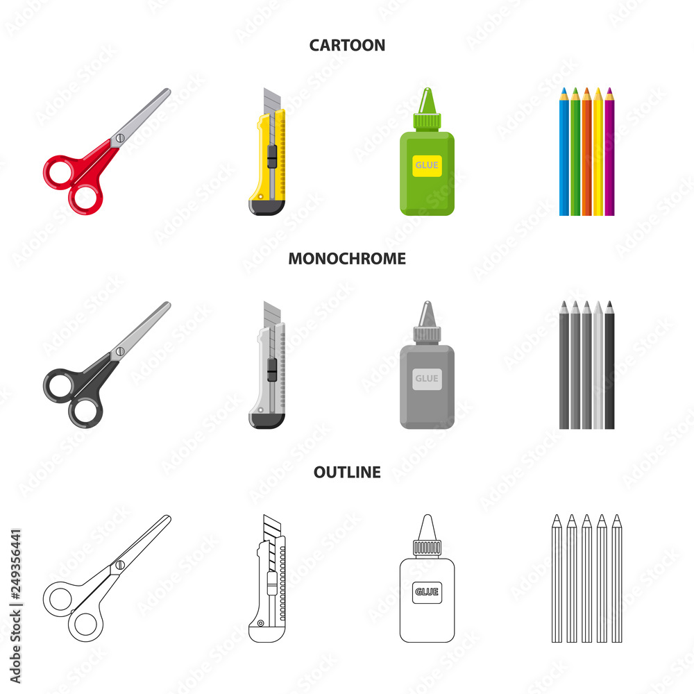 Vector design of office and supply logo. Collection of office and school vector icon for stock. Vector design of office and supply logo. Collection of office and school vector icon for stock.