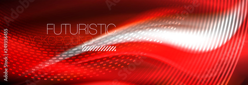 Fluid colors mixing glowing neon wave background, holographic texture