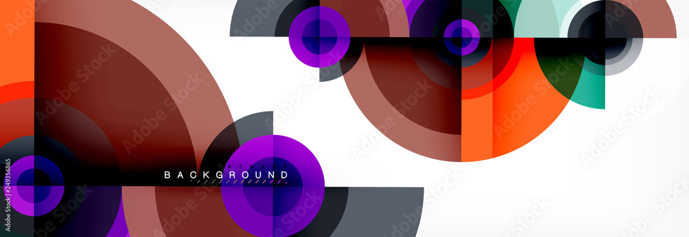 Fototapeta premium Round circles and triangles abstract background