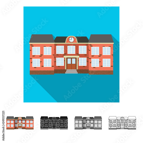 Isolated object of building and front symbol. Collection of building and roof vector icon for stock.