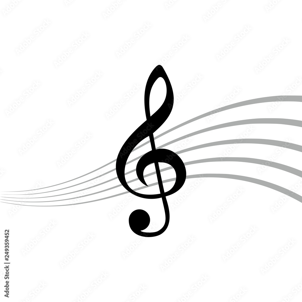 Fototapeta premium Treble Clef icon, Simple icon of treble key