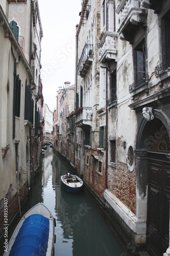 Venice / Italy - February 02 2018. View of the canal. February 2018. Venetian architecture.