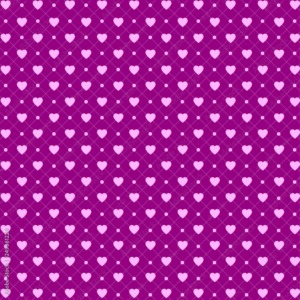 Vector seamless pattern with hearts and dots, romantic wallpaper, background for mother's day or valentine's day, 8th march Vector seamless pattern with hearts and dots, romantic wallpaper, background for mother's day or valentine's day, 8th march