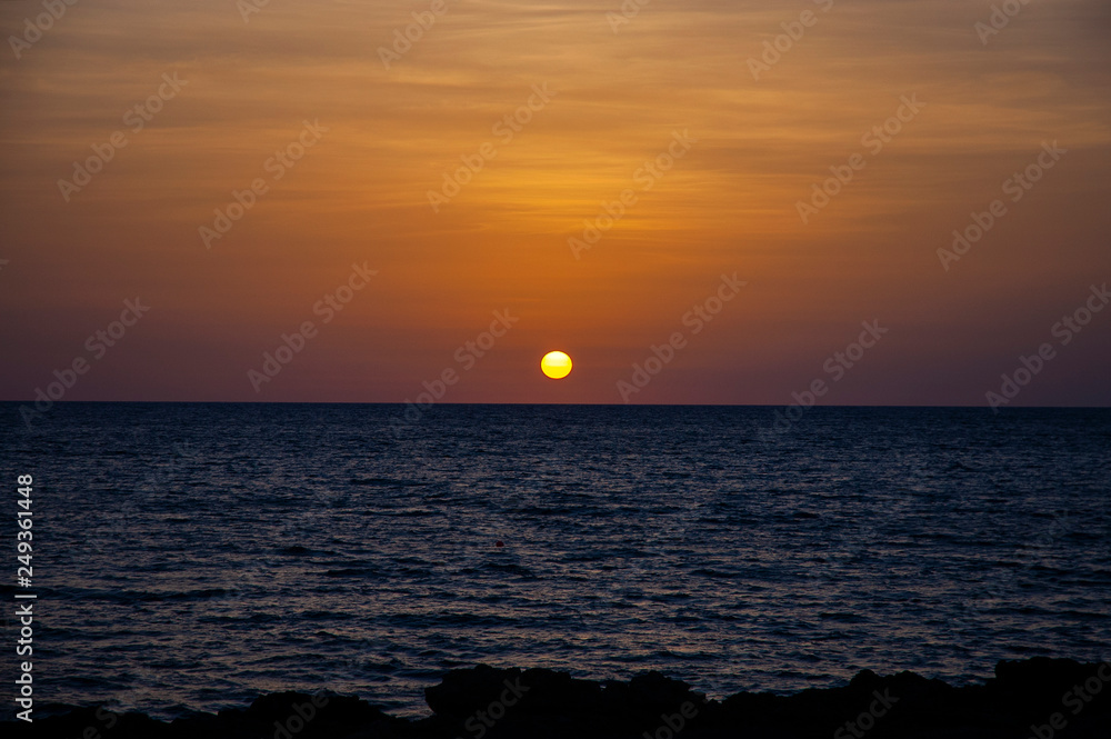 Sea view, sunrise, Agia Pelagia, Crete, Greece