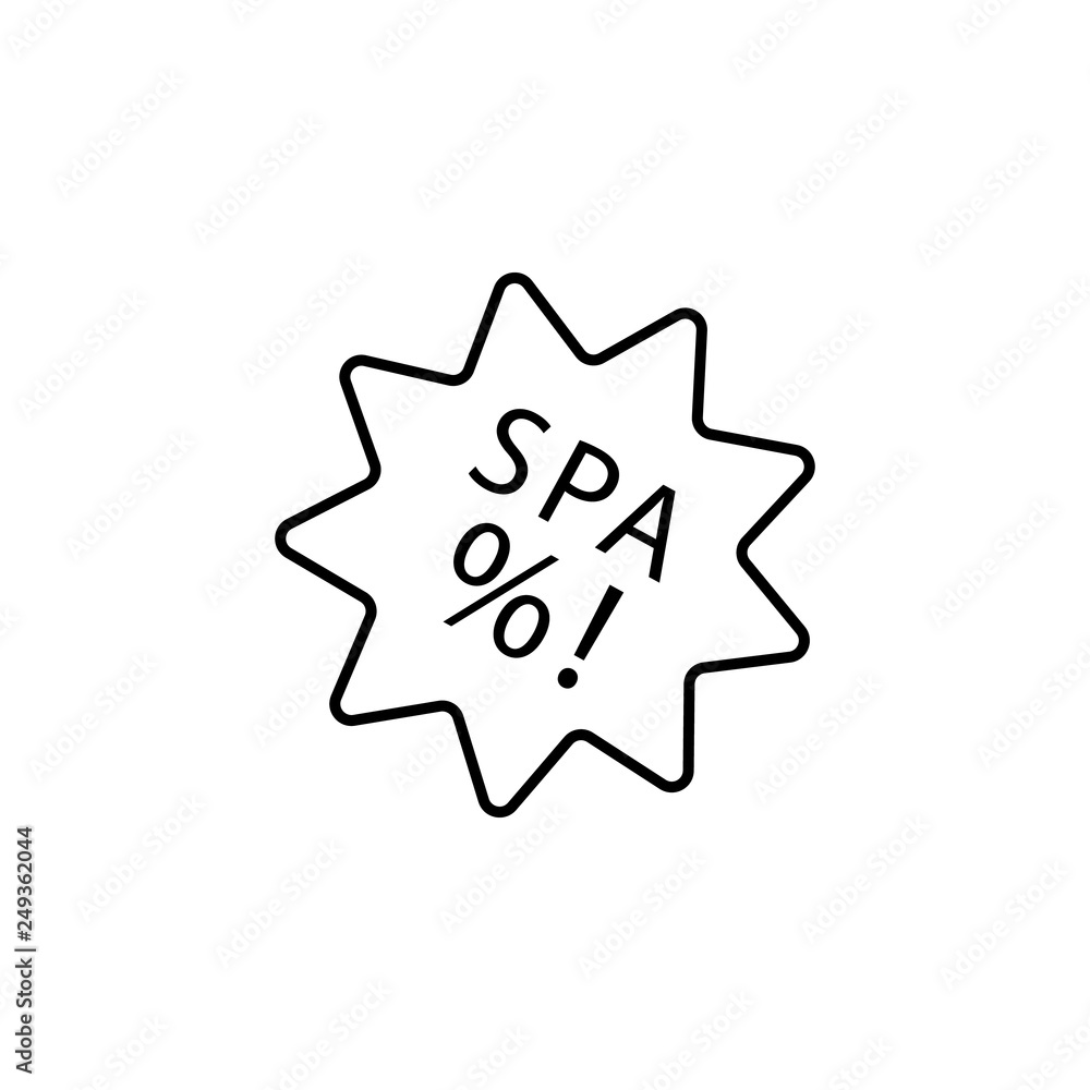 Spa discount outline icon. Signs and symbols can be used for web, logo, mobile app, UI, UX Spa discount outline icon. Signs and symbols can be used for web, logo, mobile app, UI, UX
