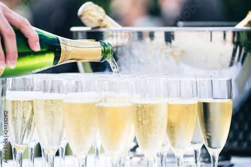 Champagne flows freely in festive events such as weddings and parties. The pleasure of sharing.	