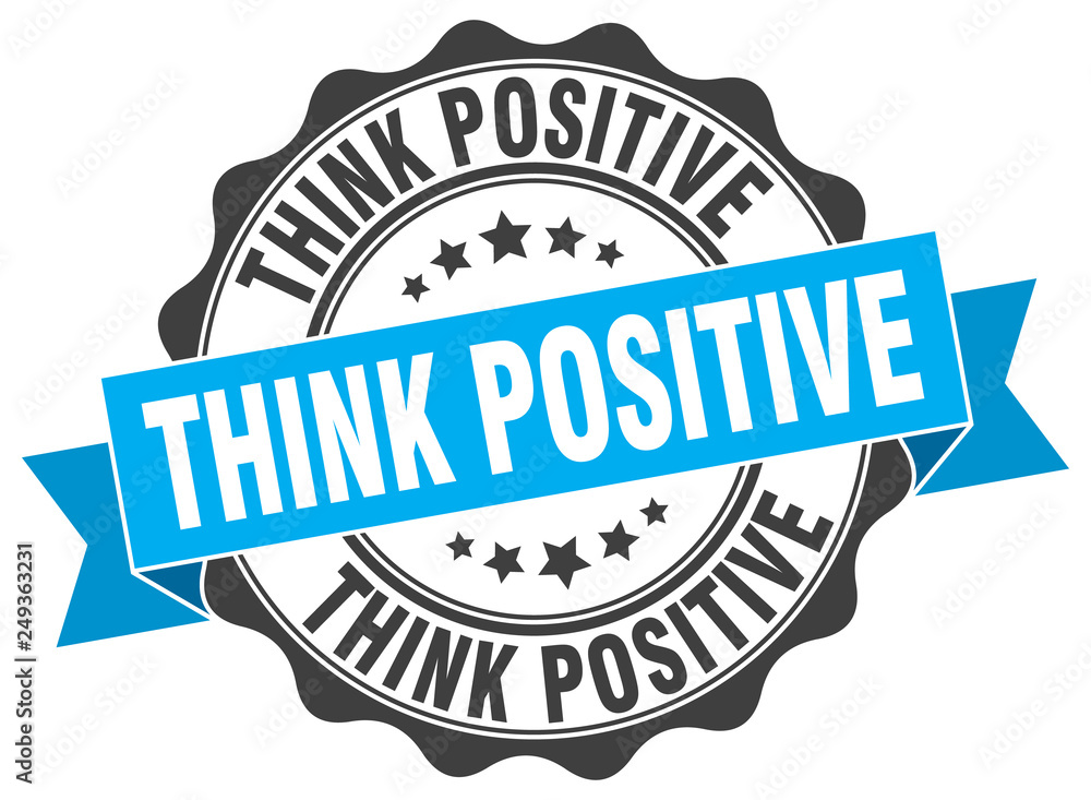 Fototapeta premium think positive stamp. sign. seal