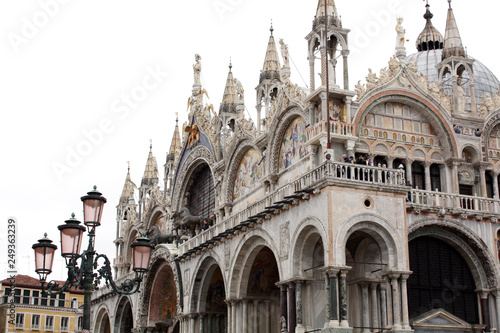 Venice / Italy - February 02 2018. Saint Mark cathedral on the Mark square in Venice Italy. Details. Saint Marco Cathedral.  © Malira