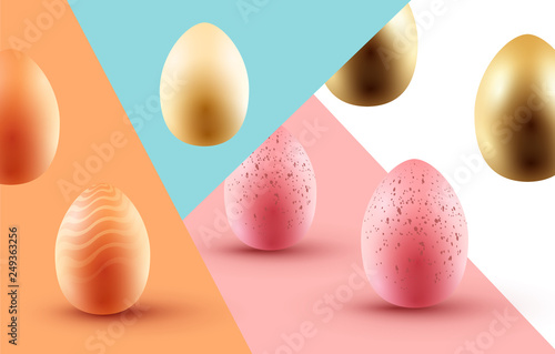 An Easter Egg background with colourful eggs. Vector illustration.