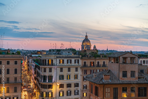 Night view at Piazza di Spagna from upstairs horizontal