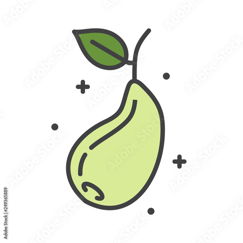 Pear line icon on white background for graphic and web design, Modern simple vector sign. Internet concept. Trendy symbol for website design web button or mobile app