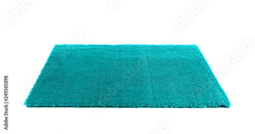 Fotografie Artificial grass carpet on white background. Exterior element