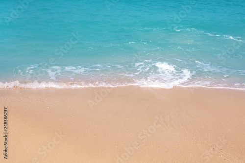 Picturesque view of beautiful sandy beach on sunny day