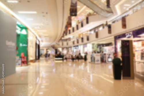 DUBAI  UNITED ARAB EMIRATES - NOVEMBER 03  2018  Blurred view of luxury shopping mall
