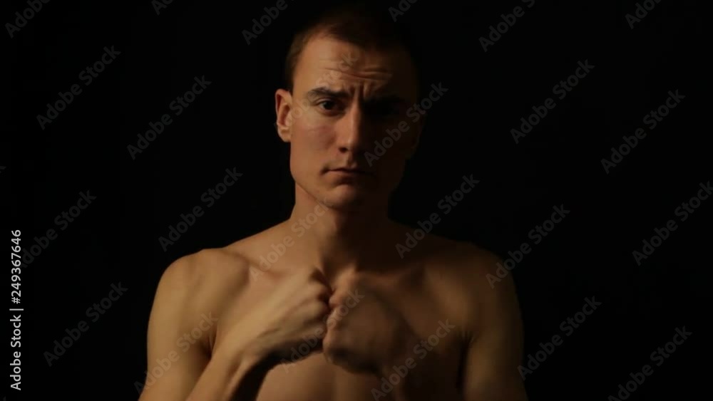 Guy punches the fists. Guy punches the fists.
