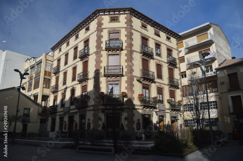 Picturesque Building In The Streets Of Jaca. Travel, Landscapes, Nature, Architecture. December 27, 2014. Jaca, Huesca, Aragon.