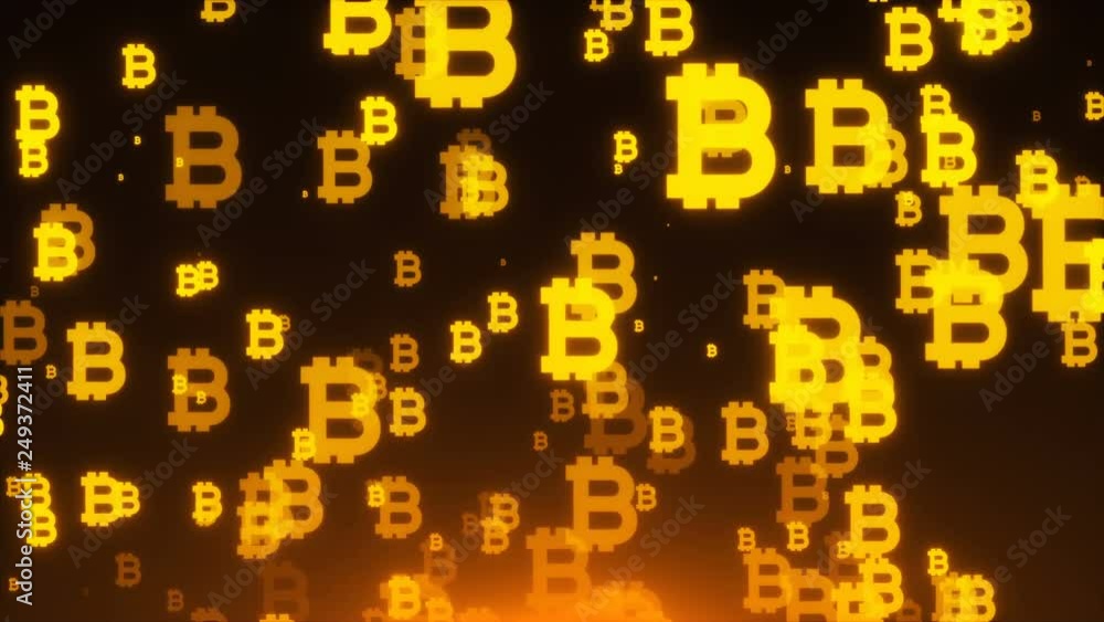 Many gold bitcoin symbols are in space, business 3d rendering background, golden internet backdrop Many gold bitcoin symbols are in space, business 3d rendering background, golden internet backdrop