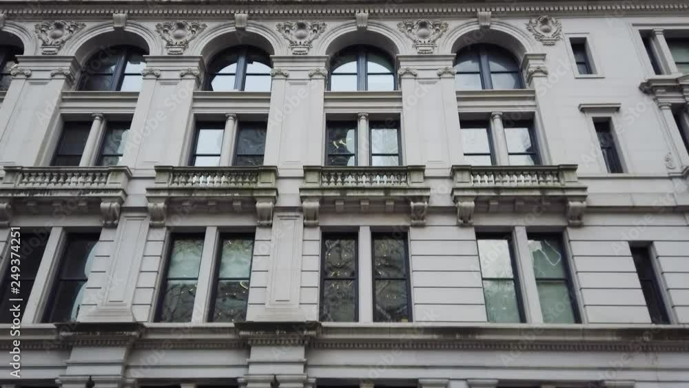 Facade of old building in lower Manhattan New York City Facade of old building in lower Manhattan New York City