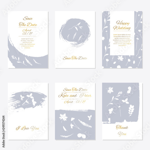 Romantic tender floral design for wedding invitation photo