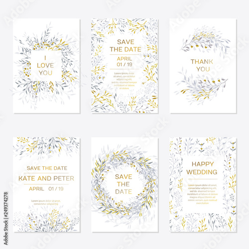 Romantic tender floral design for wedding invitation