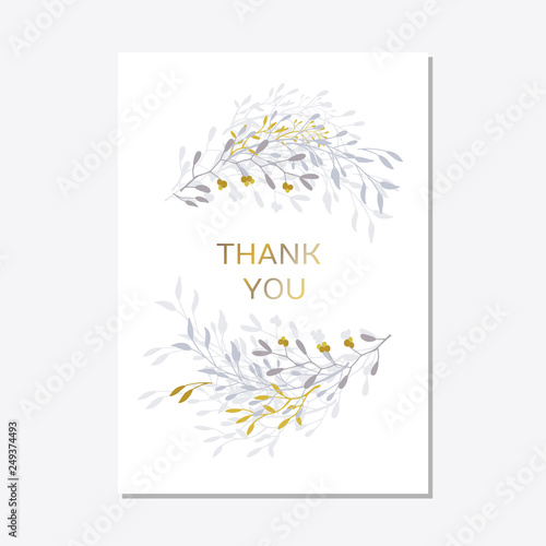 Romantic tender floral design for wedding invitation