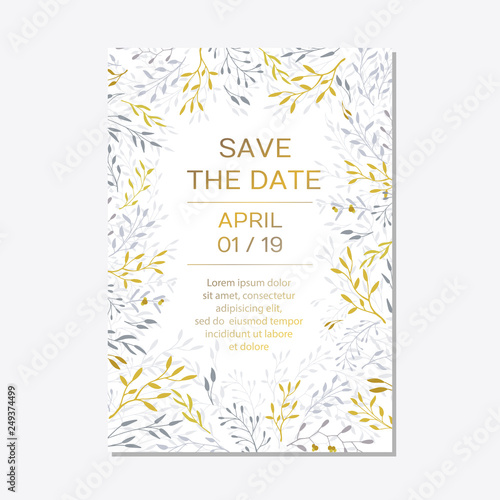 Romantic tender floral design for wedding invitation