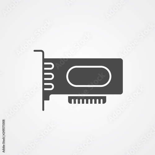 Videocard vector icon sign symbol