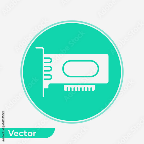 Videocard vector icon sign symbol