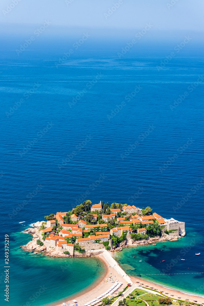 Vertical View of Sveti Stefan, Montenegro