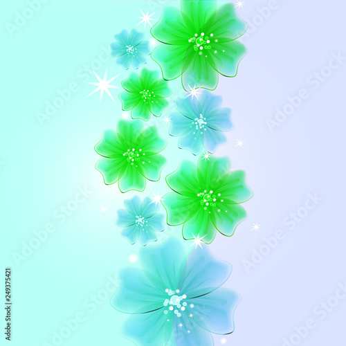 Abstract creative background in the form of bright delicate blooming flowers - Vector Graphics