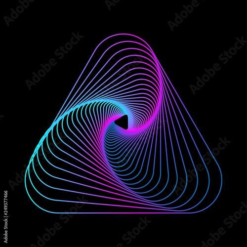 Retro line art business card with geometric line art triangular. Graphic line art. Triangle minimal logo Business vector illustration. Vector abstract banner design web template.