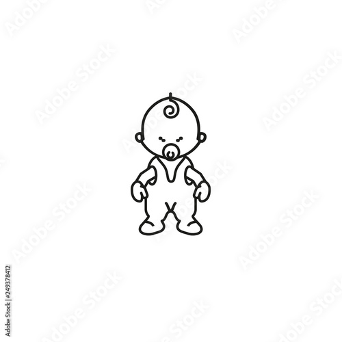 Child Line Logo Cartoon Characters Baby Face icon