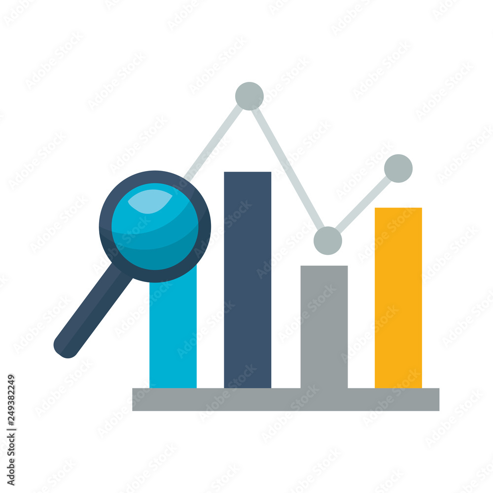 chart magnifying glass stock market chart magnifying glass stock market