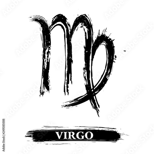 Canvastavla Zodiac sign Virgo created in grunge style