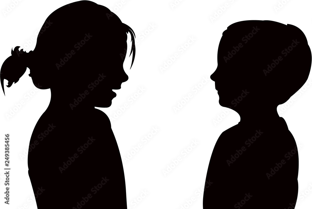 talking heads silhouette vector