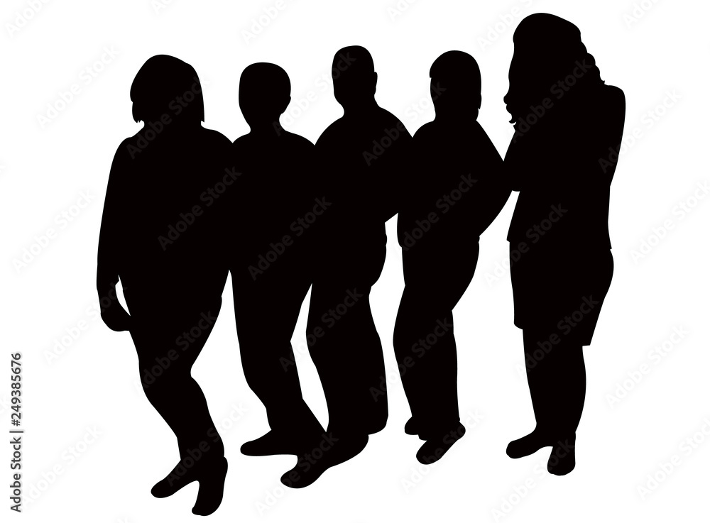 family members, silhouette vector