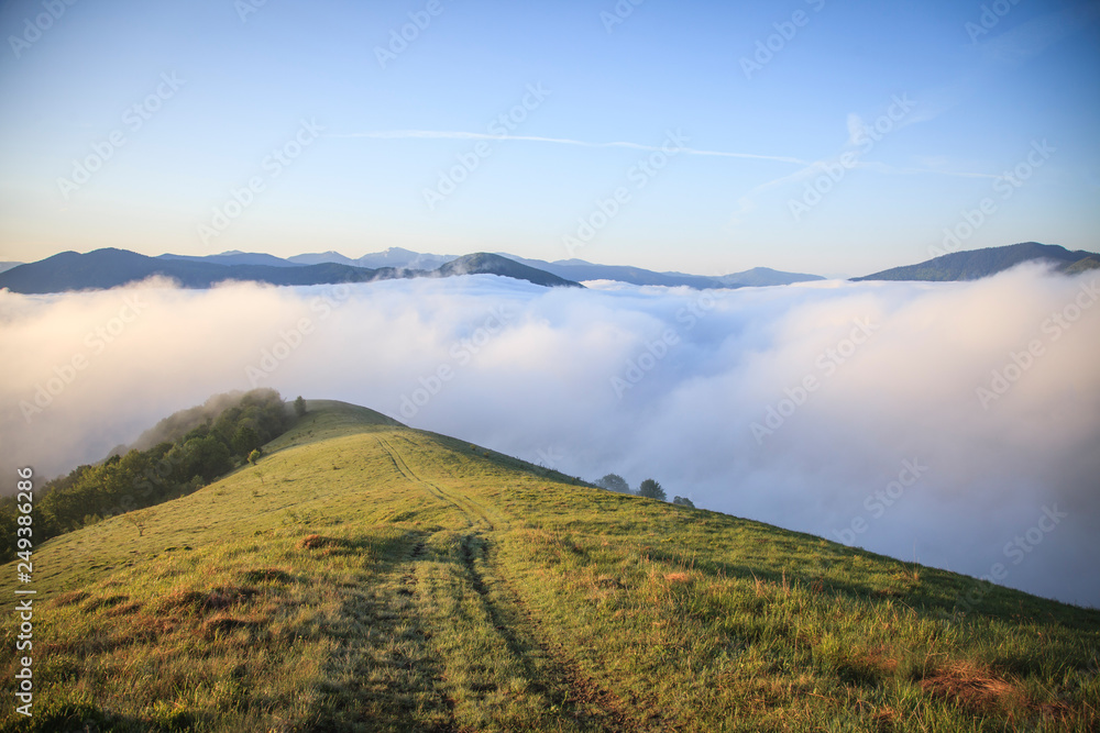 Fototapeta premium Amazing Sunrise in Mountain Hills 