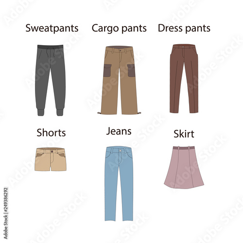 Bottom colorful icon in cartoon style. Spring and autumn collection of fashion man and women clothing. Vector illustartion