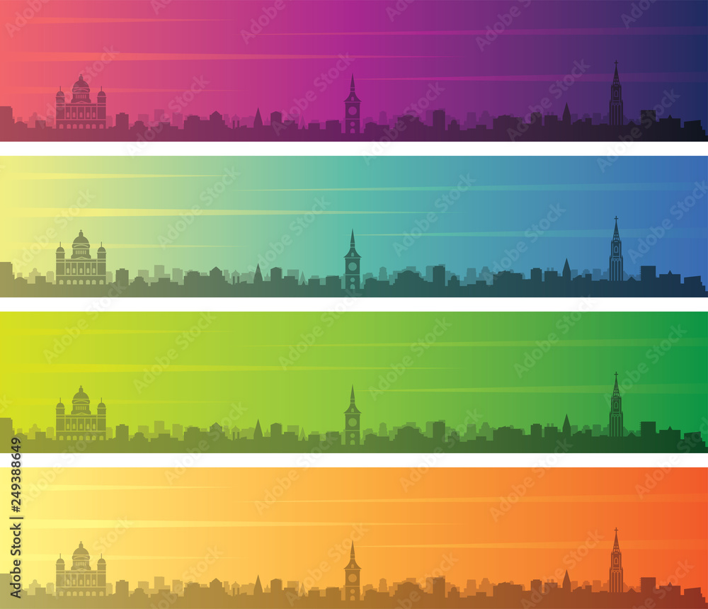 Bern Multiple Color Gradient Skyline Banner