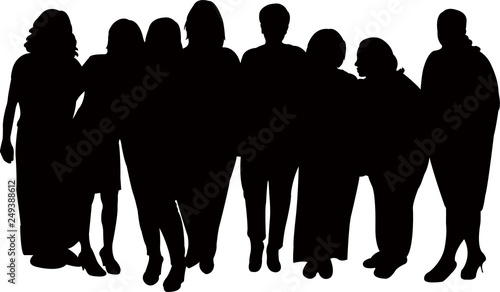 family members, silhouette vector