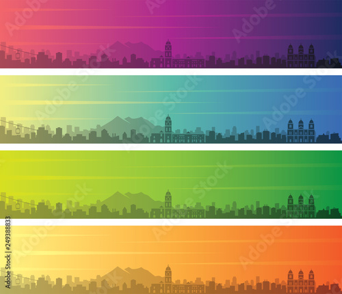 La Paz Multiple Color Gradient Skyline Banner